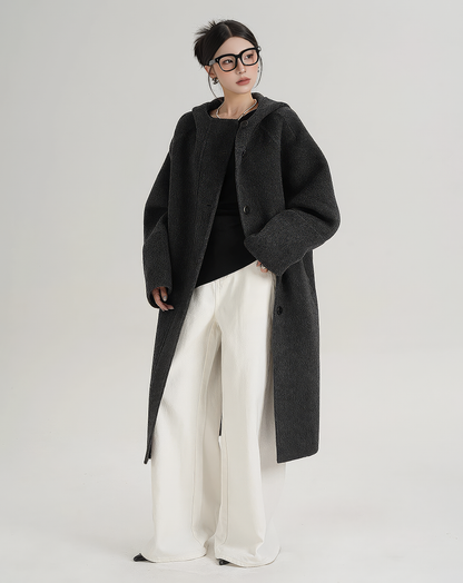 ♀Oversize Hooded Long Coat