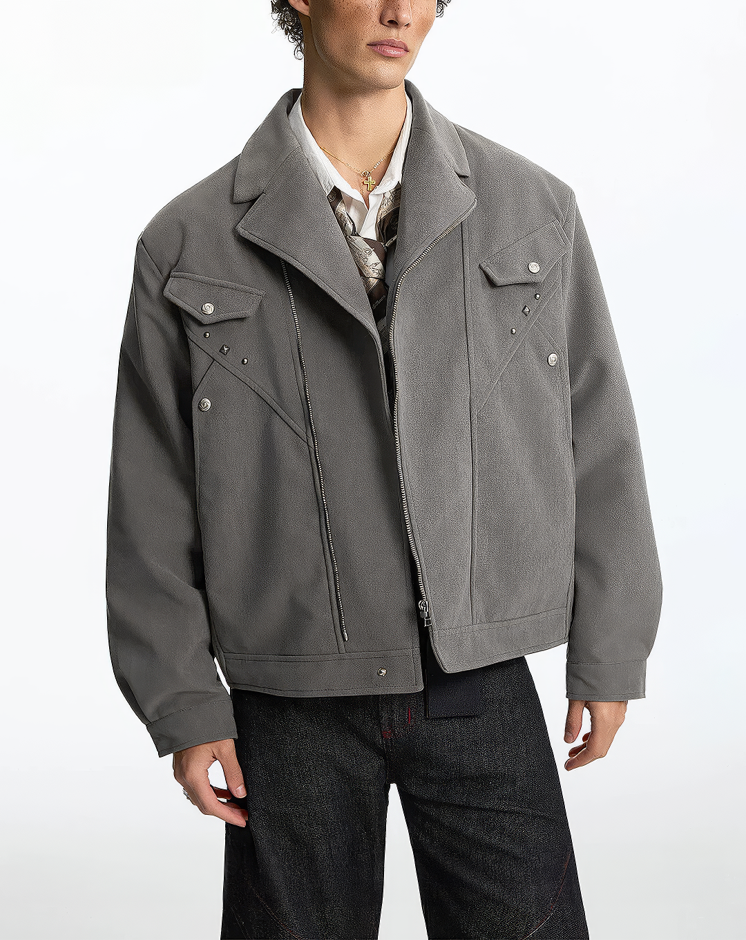 ♂♀Western Studded Zip Jacket