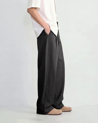 ♂♀Textured Wide Leg Pants