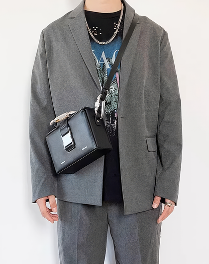 本革／Carabiner Handle Box Bag