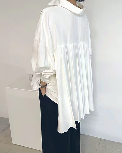 ♀Back Accordion Pleated Shirt