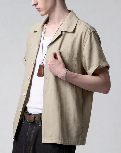 ♂♀Short Sleeve Cotton Shirt
