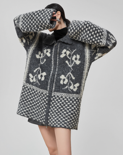 ♀Zip Up Knit Jacket