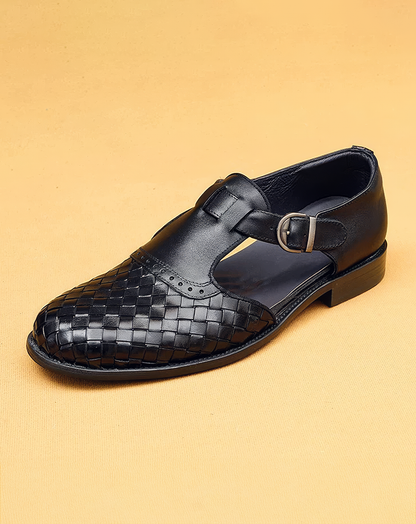 ♂本革／Woven Leather Strap Sandals