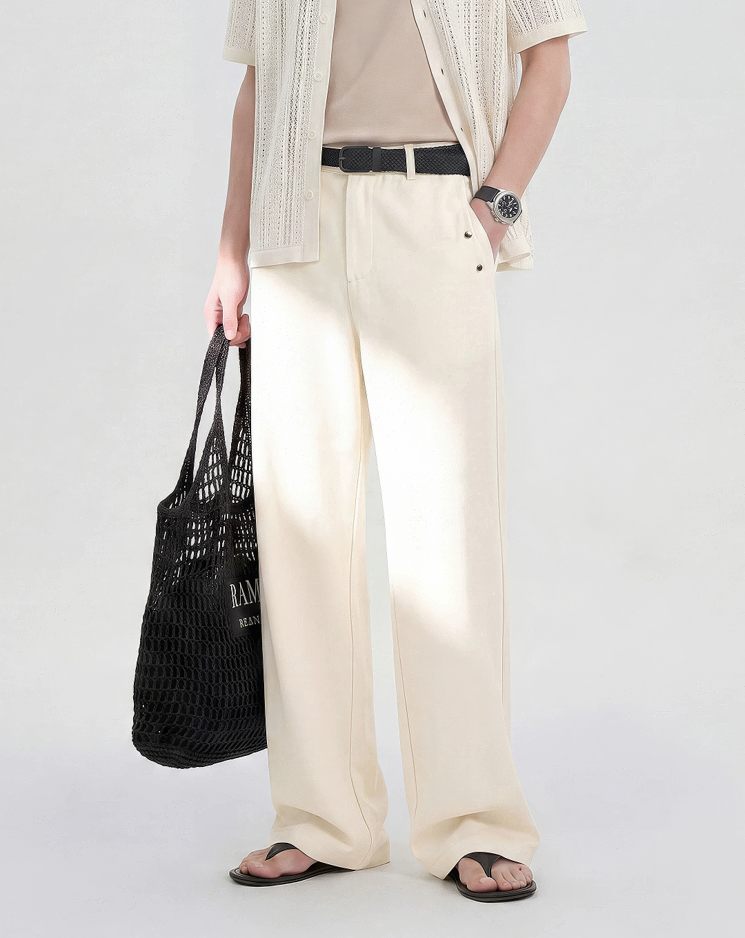 ♂Rivet Detail Straight Pants
