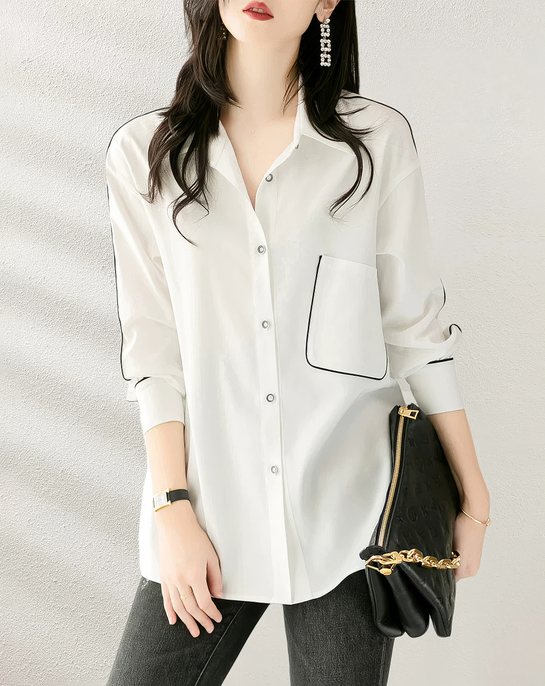 ♀Piping Line Relax Shirt