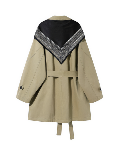 ♀ Scarf Accent Short Coat