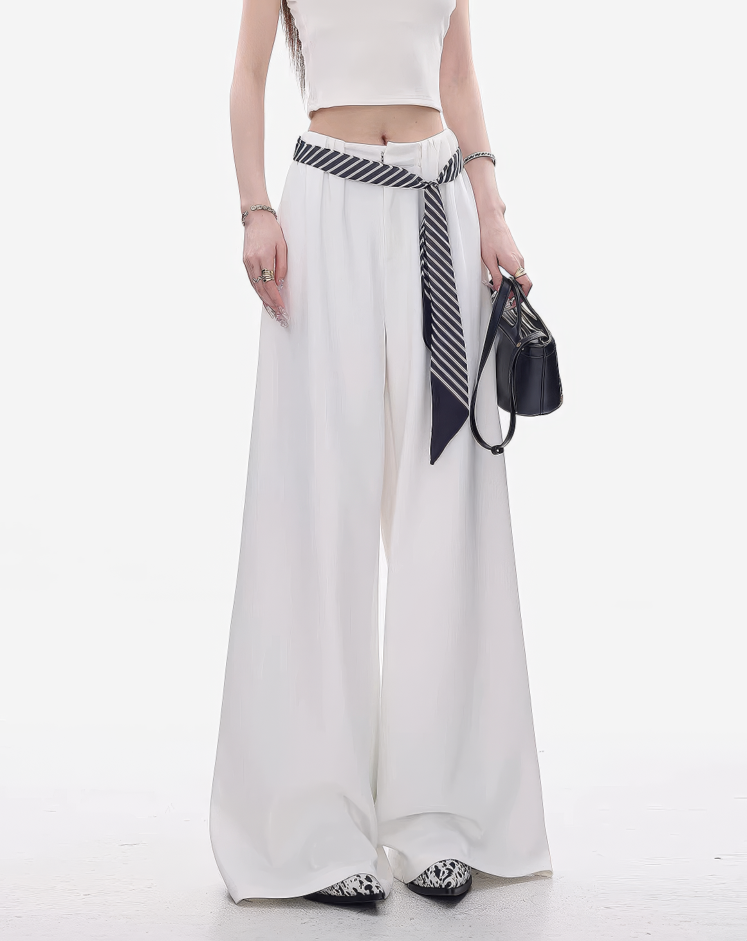 ♀Marine Stripe Palazzo Pants