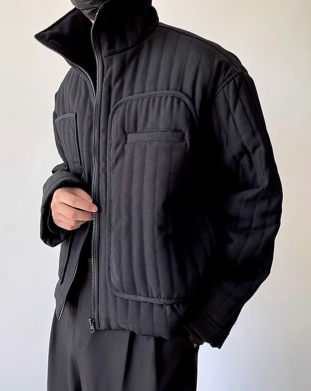 ♂Quilted Stand Collar Jacket