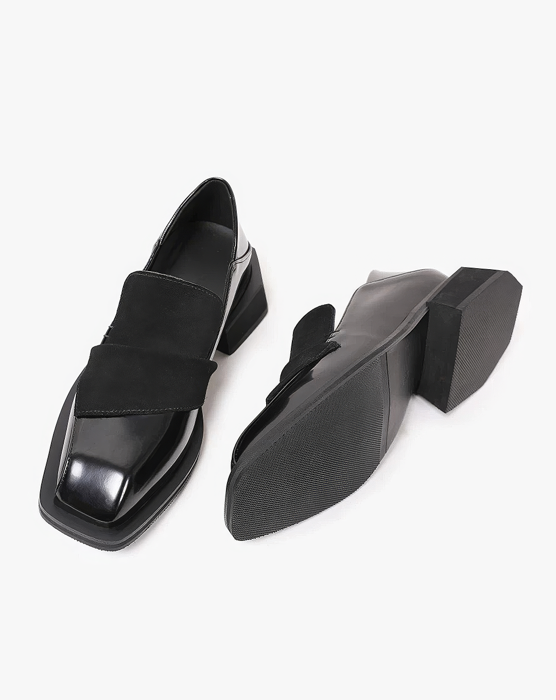♀Square Toe Mixed Loafers