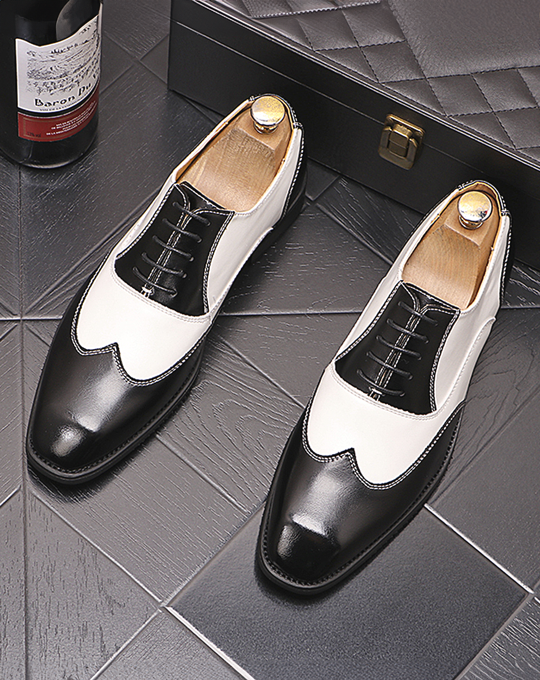 ♂Contrast Color Wingtip Shoes