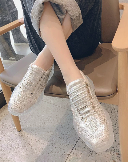 ♀Rhinestone Shiny Sneakers