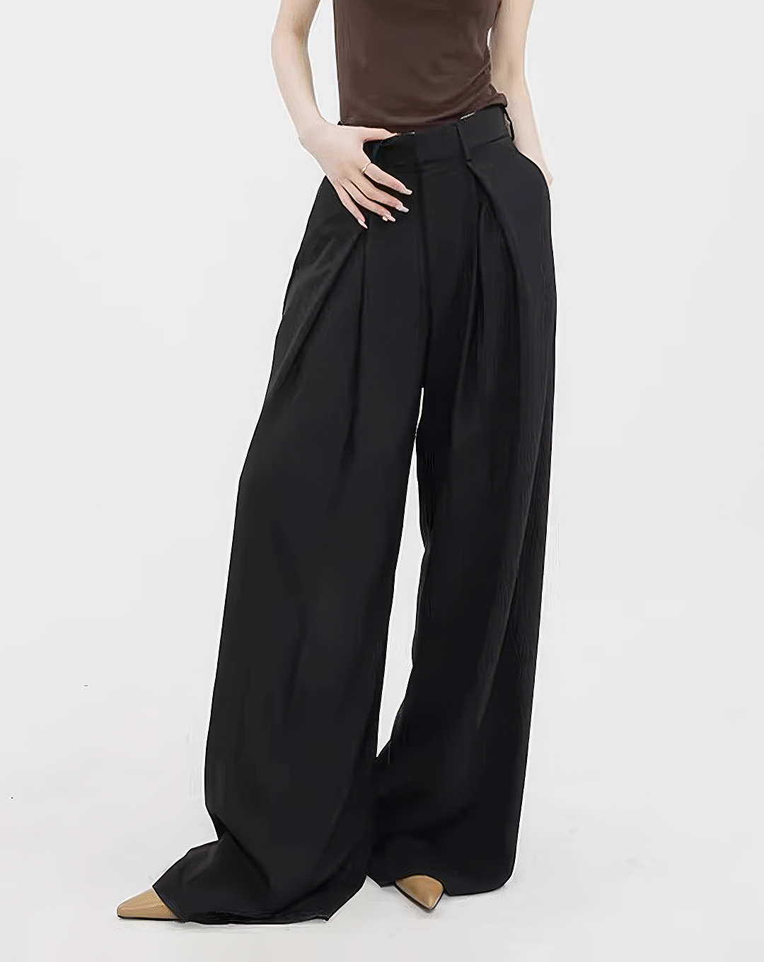 ♀Deep Tuck Wide Trousers