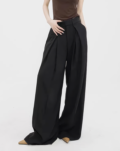 ♀Deep Tuck Wide Trousers