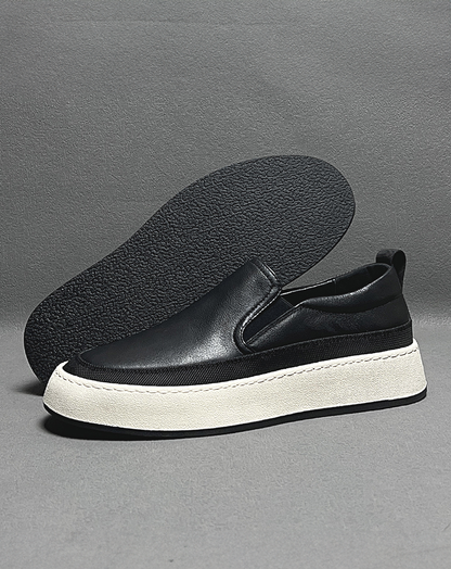 ♂♀本革／Monotone Platform Slip-On Shoes