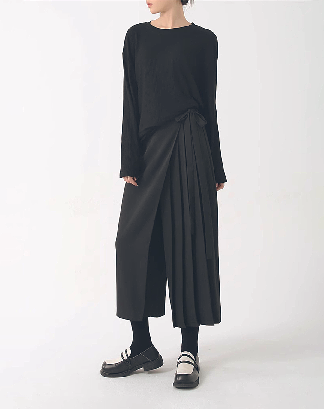 ♀Side Pleat Wide Pants