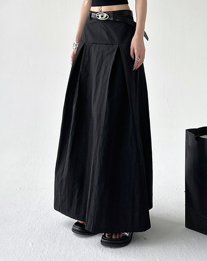 ♀Casual long tuck skirt