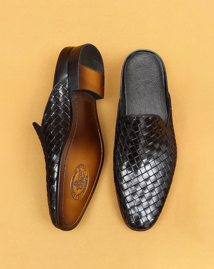 ♂本革／Woven Leather Mule Shoes