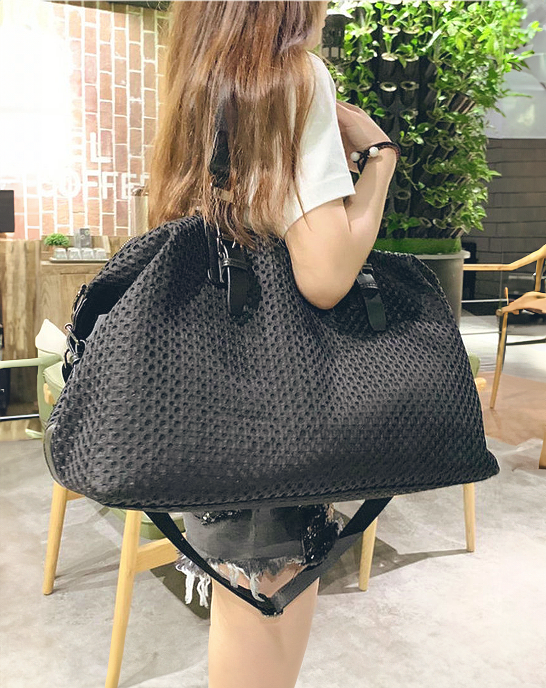 Mesh Design Boston Bag