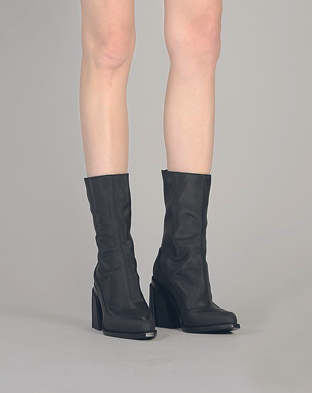 ♀Chunky Heel Middle Boots