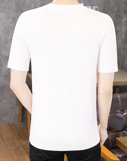 ♂Point Logo V-Neck Short Sleeve Shirt