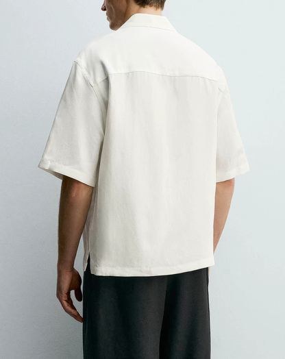 ♂Linen Blend Double Shirt