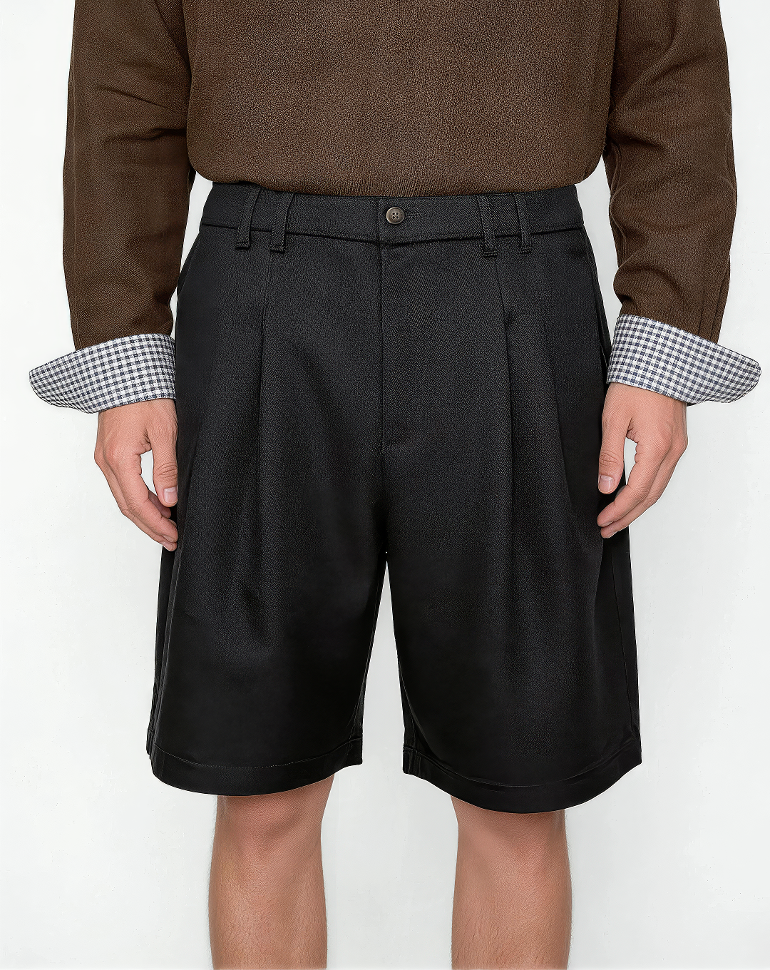 ♂♀Pleated Wide Half Shorts