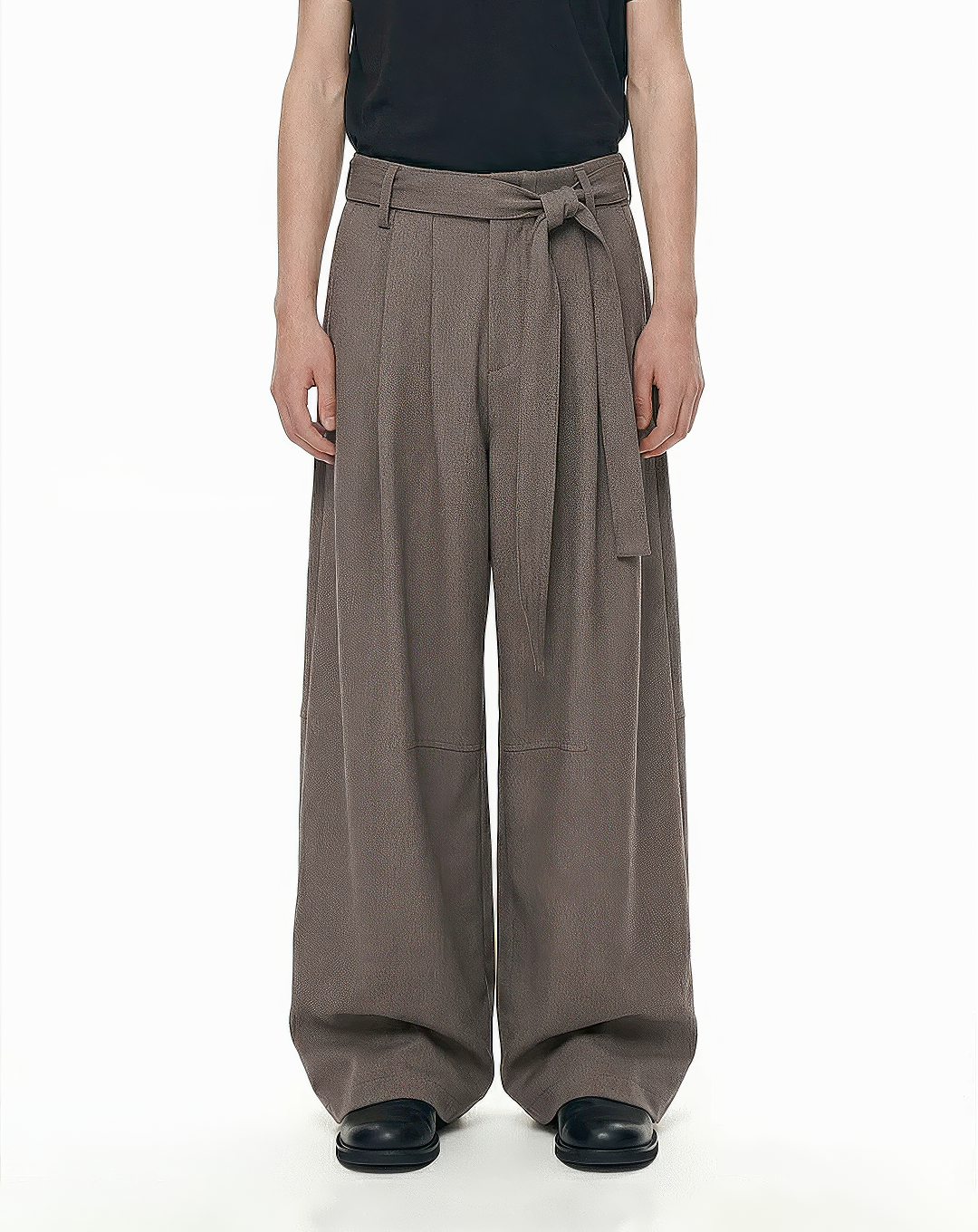 ♂♀Tie Belt Wide Trousers