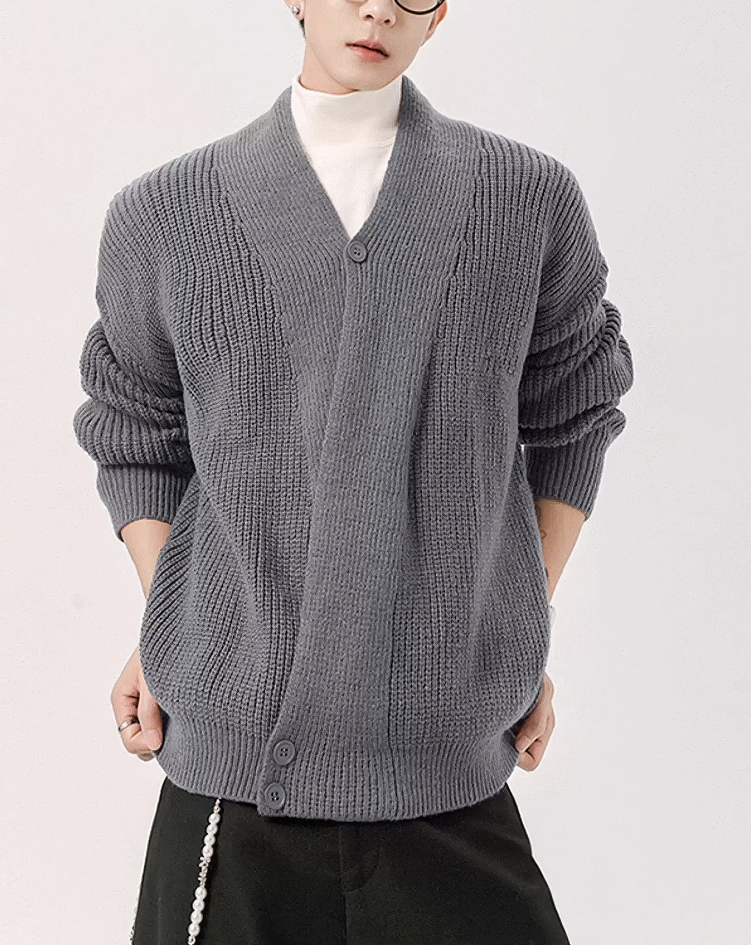 ♂Rib Knit Cardigan