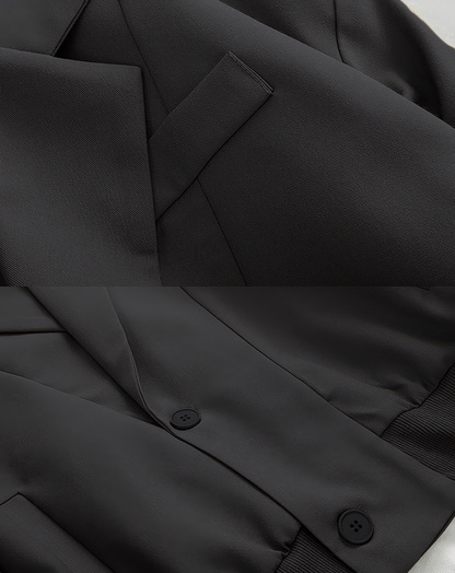 ♂Ruched Sleeve Bomber Jacket