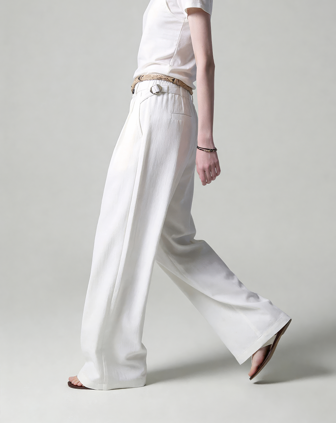 ♂♀Side Buckle Wide Pants