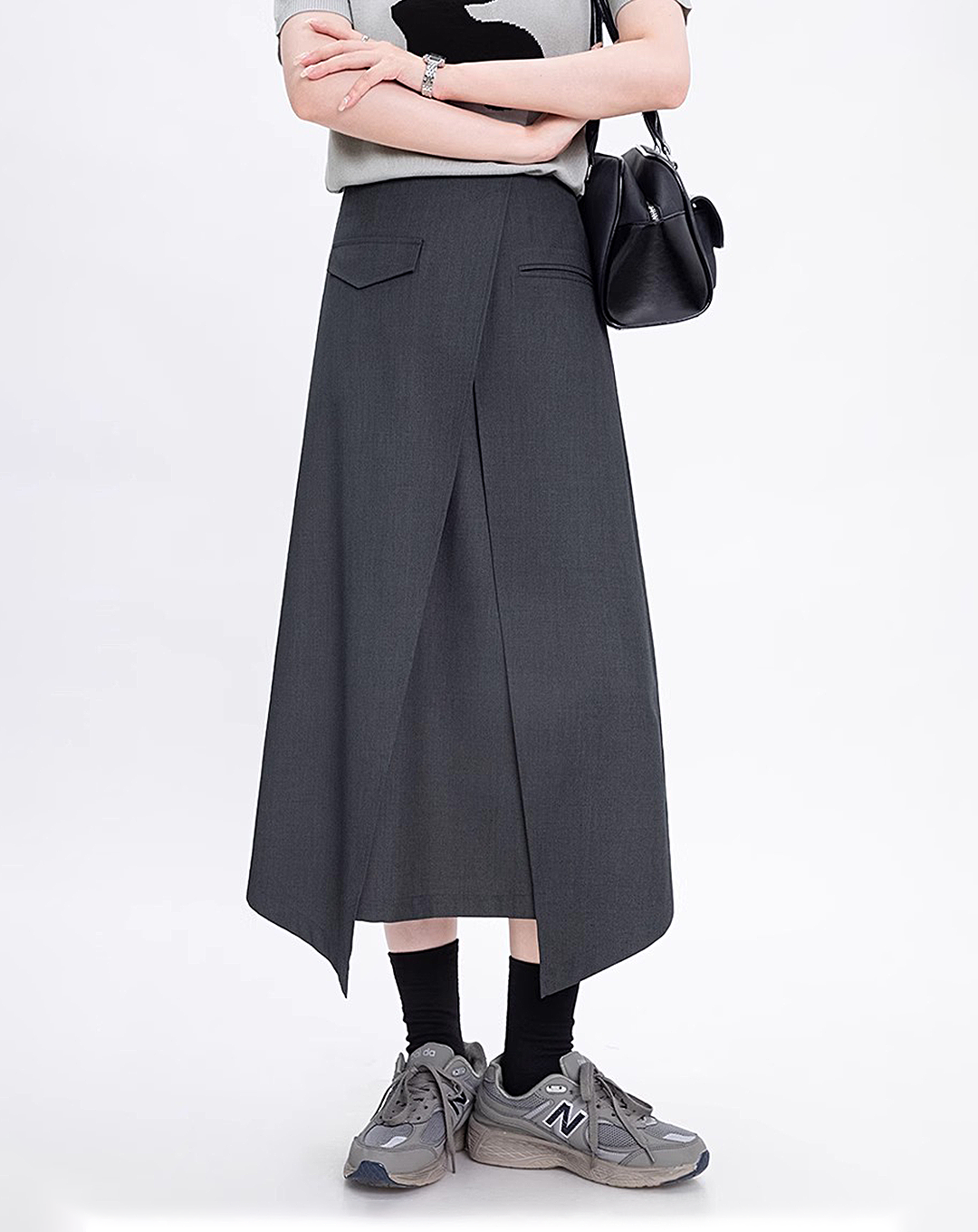 ♀Asymmetric Hem Skirt