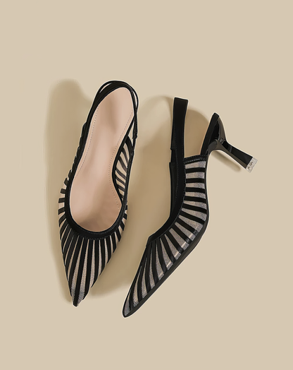 ♀Pointed Toe Mesh Pumps