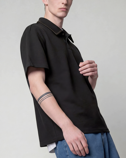 ♂♀Contrast Stitch Polo Shirt