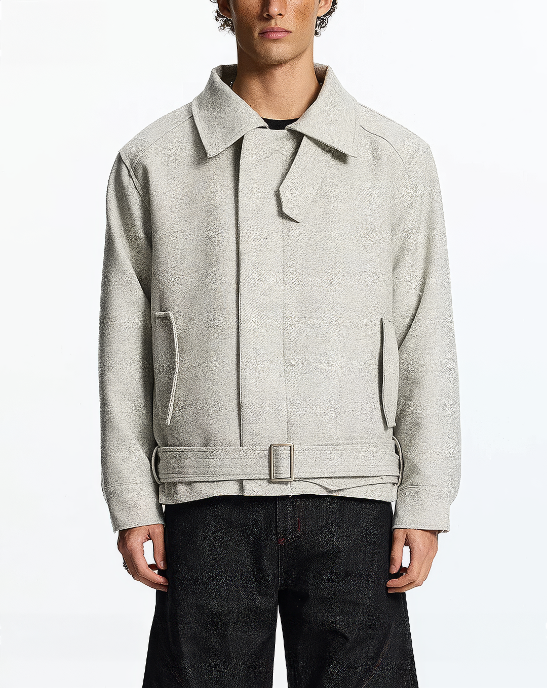 ♂♀Belted Wool Blend Jacket
