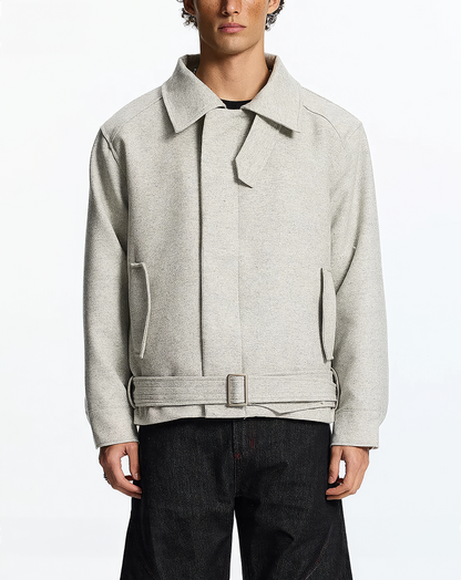 ♂♀Belted Wool Blend Jacket