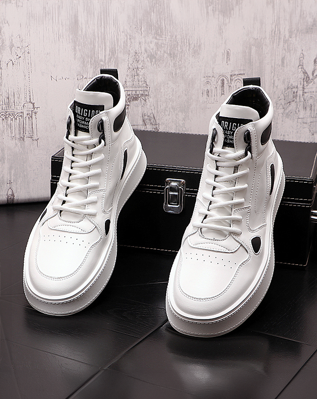 ♂♀High Top Leather Trainers