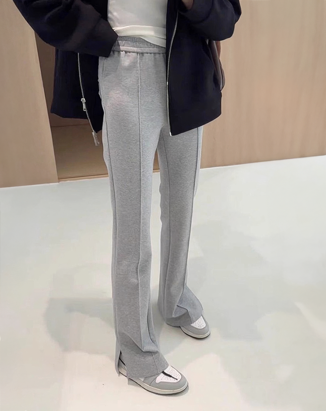 ♀Slit Hem Jogger Pants