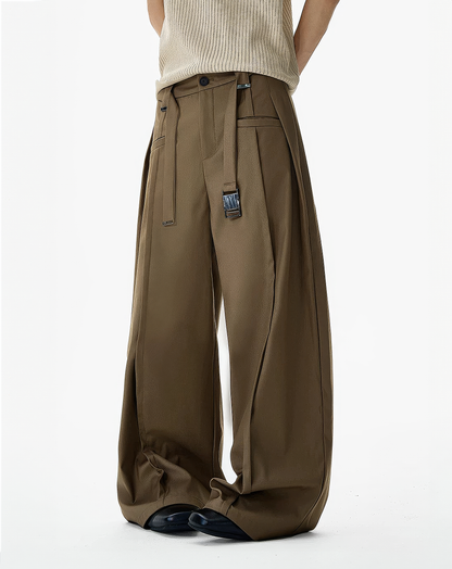 ♂♀Buckle Strap Wide Slacks