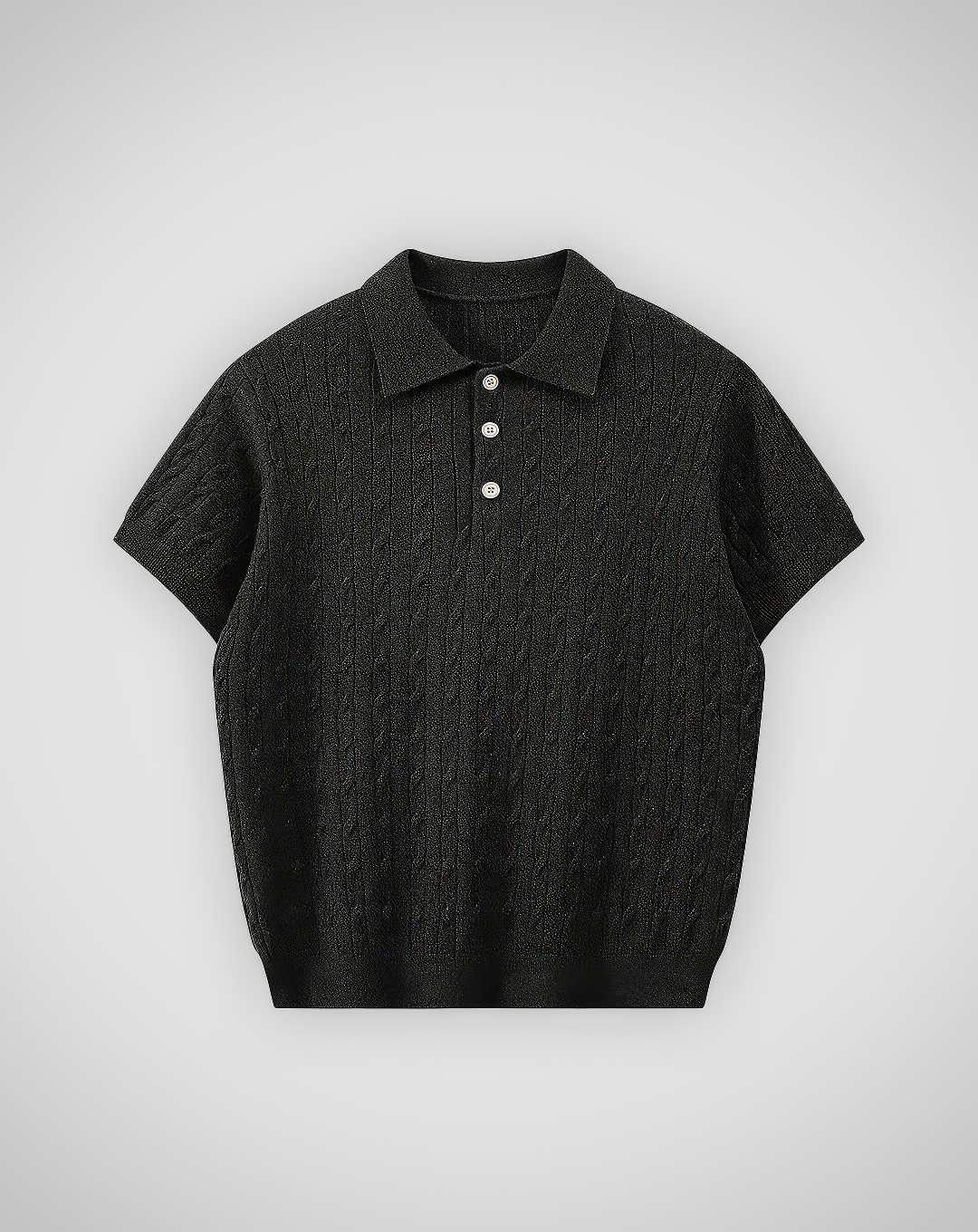 ♂Cable Knit Polo Shirt