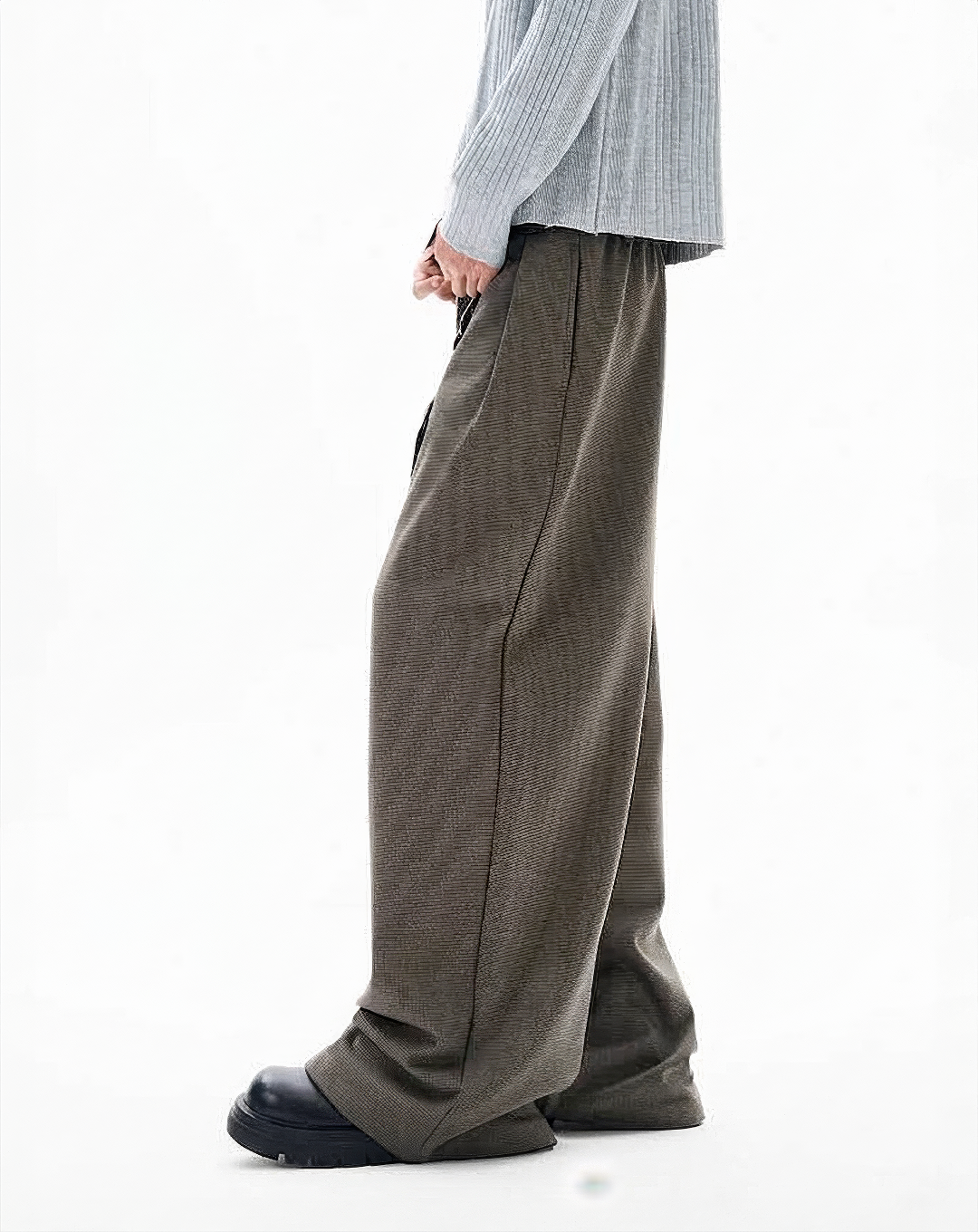 ♂♀Wide Leg Textured Trousers