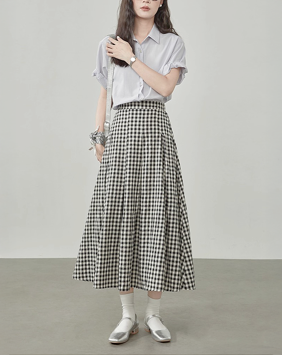 ♀Classic Gingham Skirt