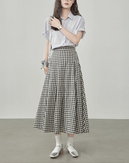 ♀Classic Gingham Skirt