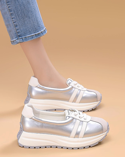 ♀Metallic Line Sneakers