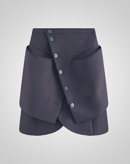 ♀Jacket Style Button Skirt