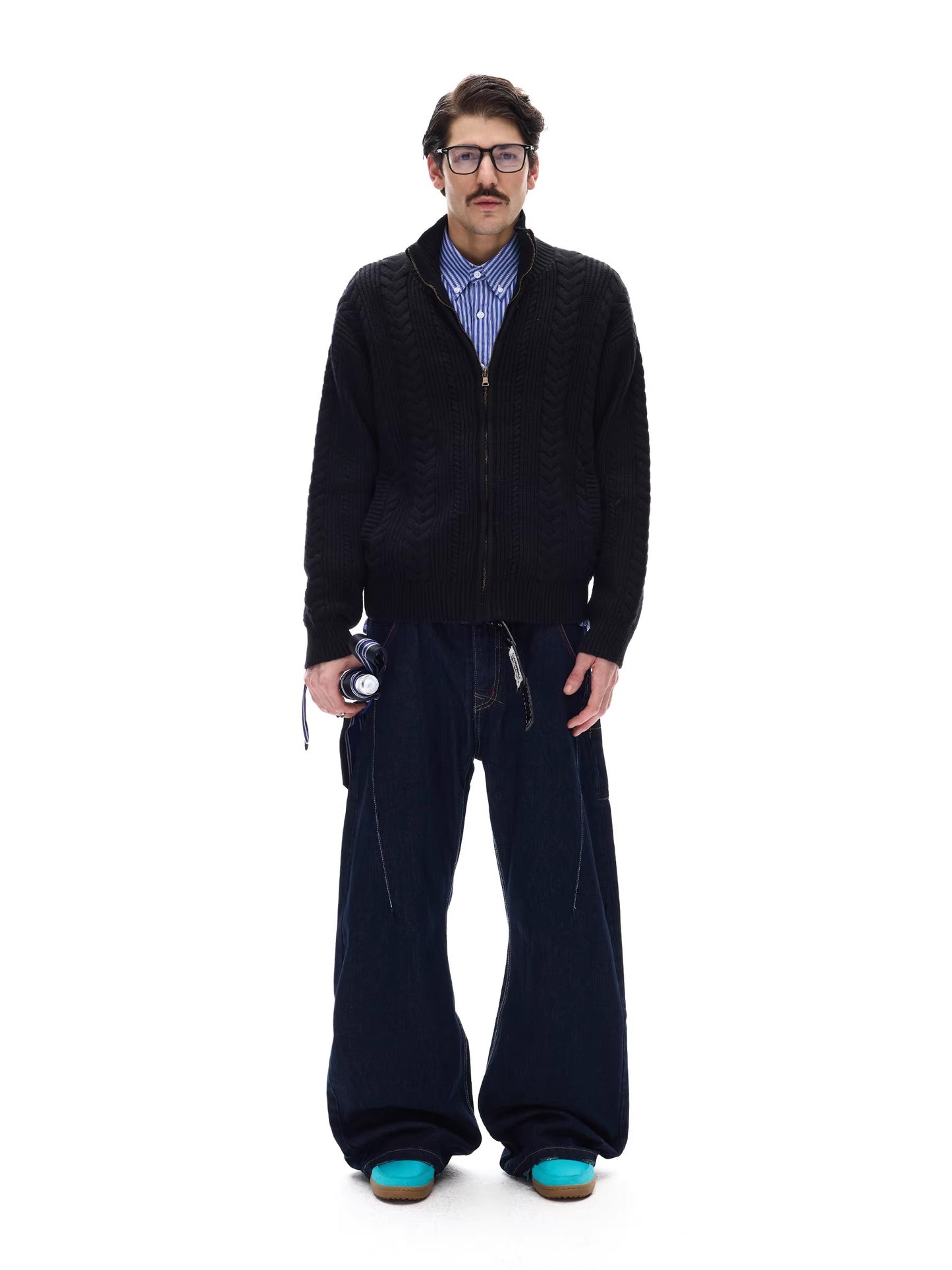 ♂Cable Knit Zip Cardigan