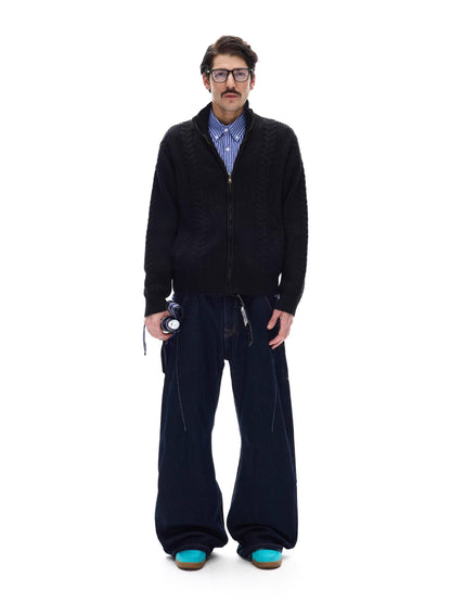 ♂Cable Knit Zip Cardigan