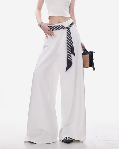 ♀Marine Stripe Palazzo Pants