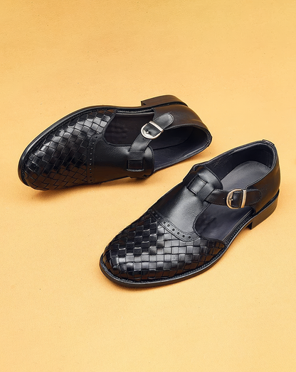 ♂本革／Woven Leather Strap Sandals