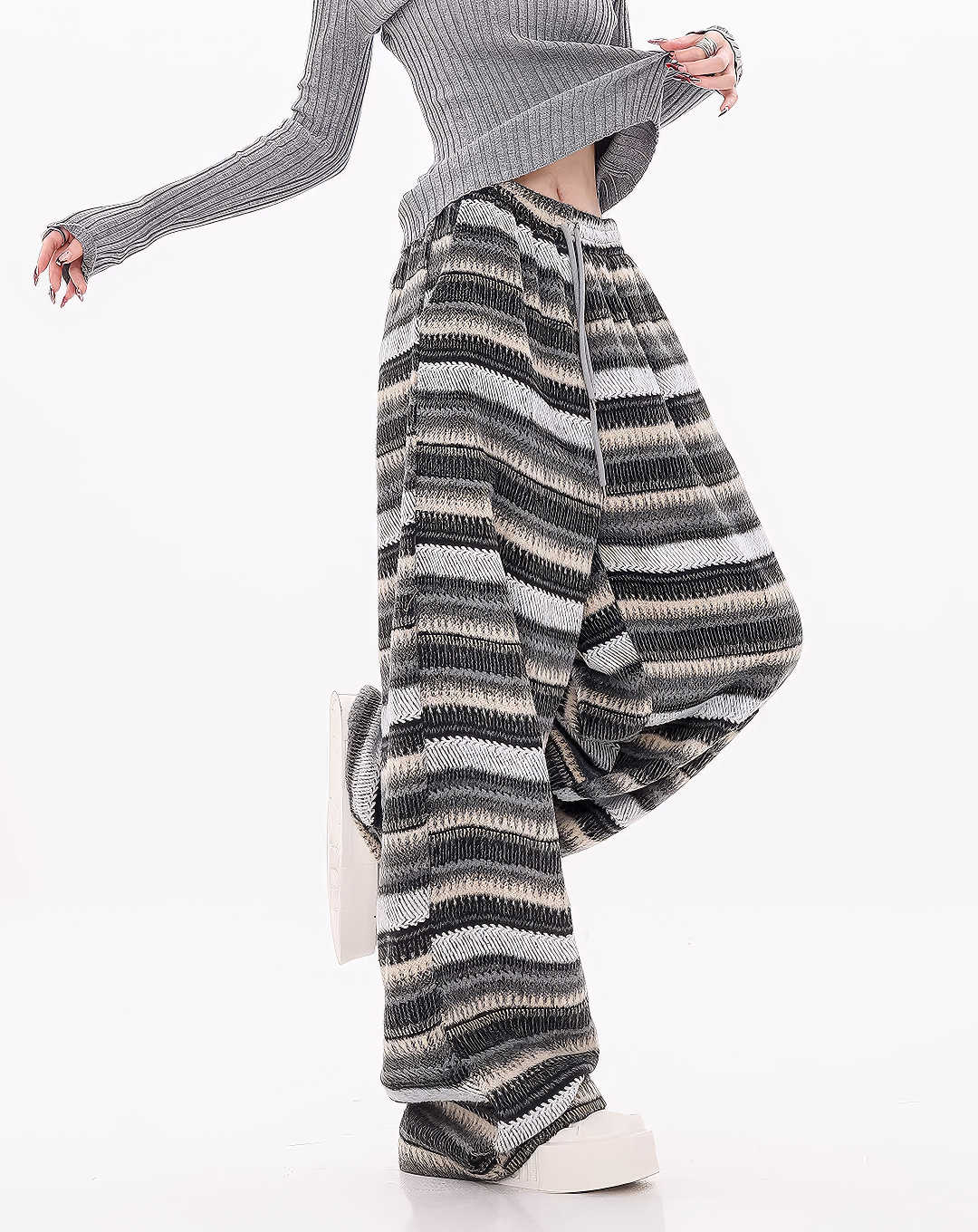 ♀Multi Stripe Lose Pants